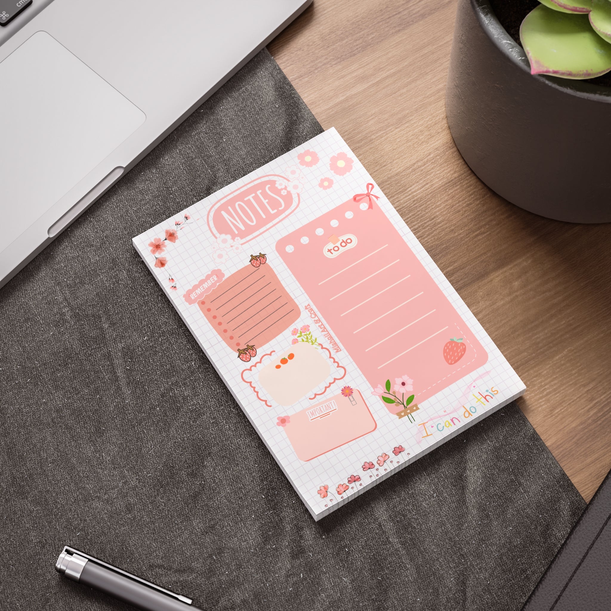 Cute Pink Floral To-Do List Notepad 🌸Aesthetic Daily Checklist Sticky Notes | Productivity Planner Pad