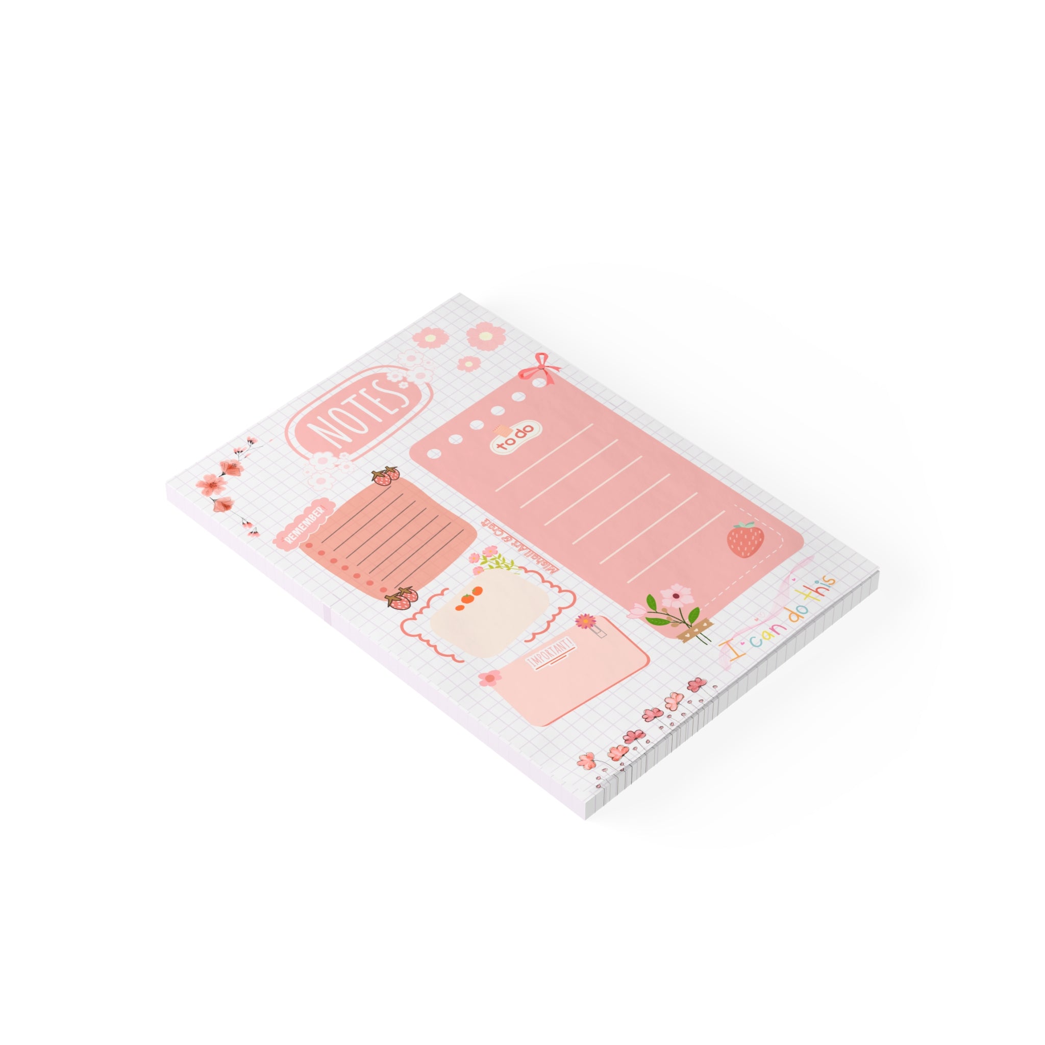 Cute Pink Floral To-Do List Notepad 🌸Aesthetic Daily Checklist Sticky Notes | Productivity Planner Pad