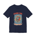 Navy blue t-shirt with 'Gaming Zone' graphic design on a white background