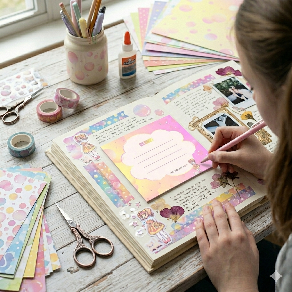 Kawaii Cloud Notes Post-it Pad – Cute Pastel Sticky Notes | Spring '26 Capsule Edition | Scrapbooking School College Memo