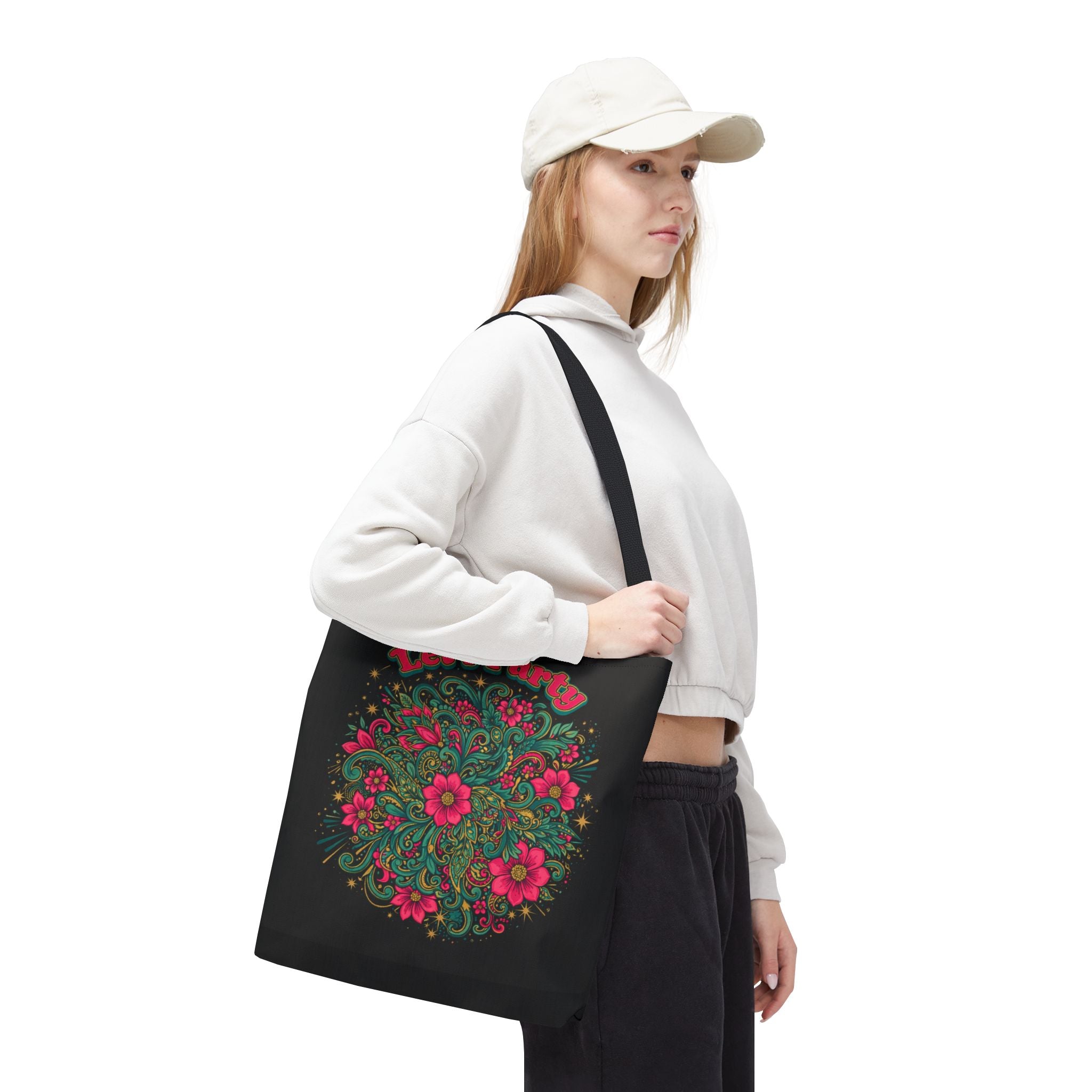 Midnight Bloom - Floral Mandala Aesthetic Tote | Noir Edition