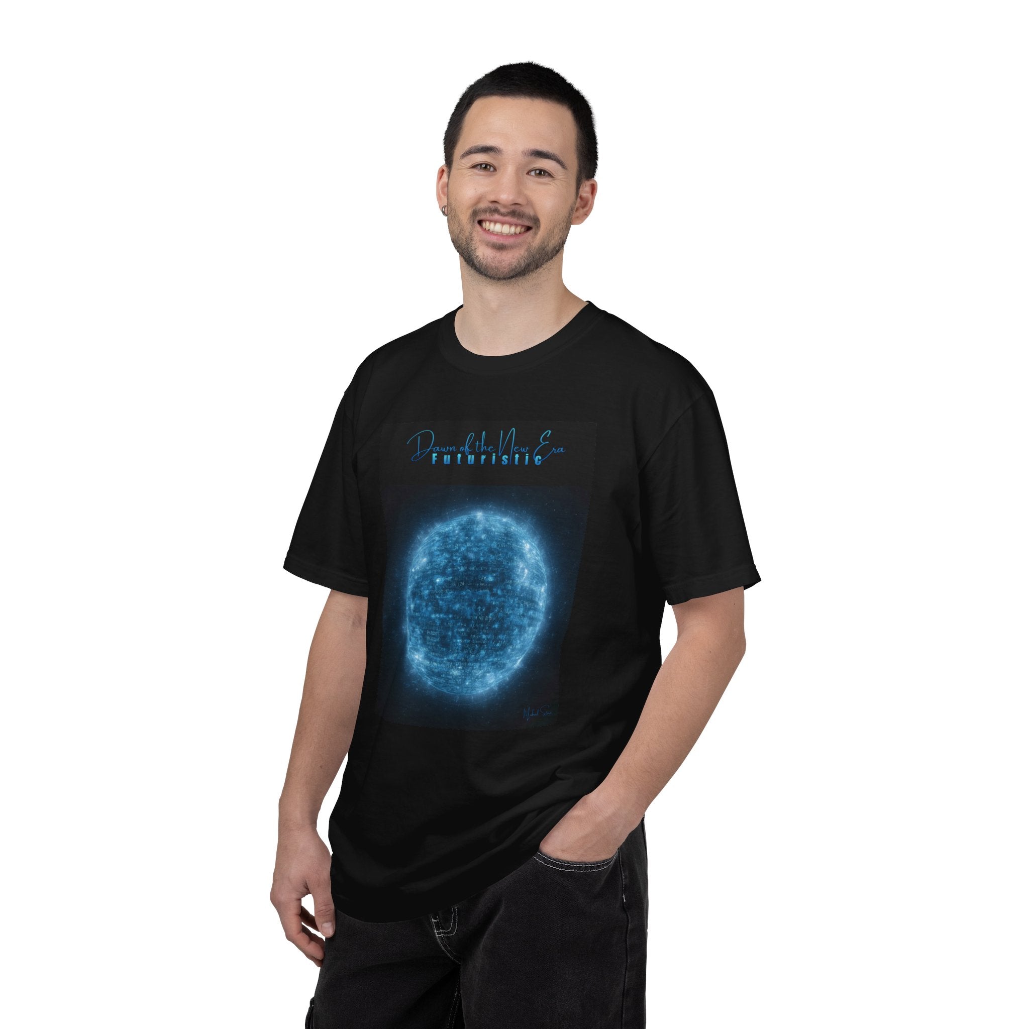 Neon Blue Solar Globe T-shirt – Futuristic Aesthetic Tee | Spring '26 Capsule Limited Edition