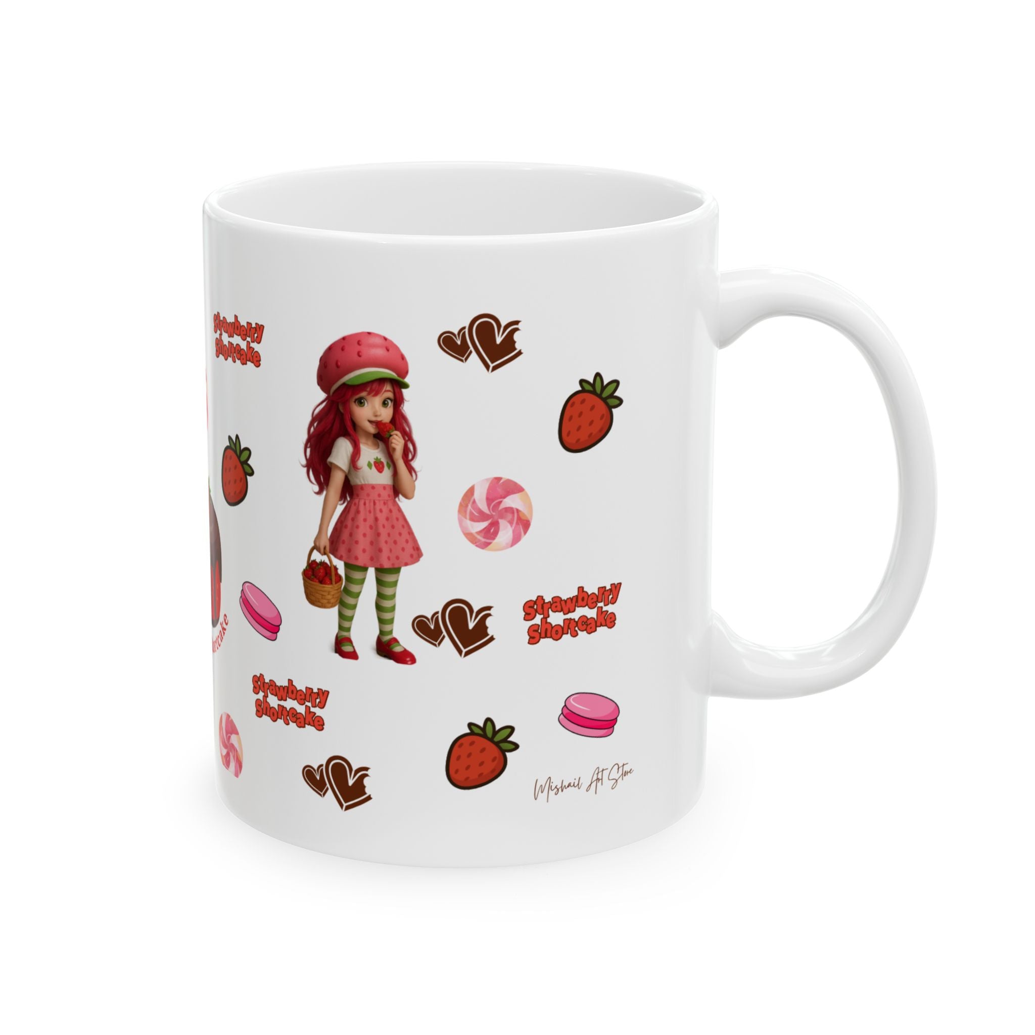 Strawberry Pattern Mug | Cute Coffee Ceramic Mug