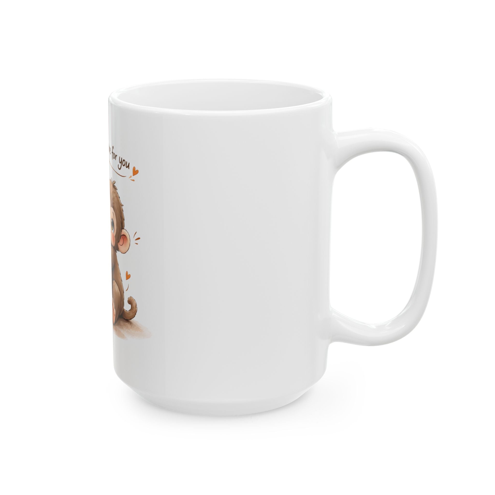 Cute Monkey Hug Ceramic Mug | Cozy Aesthetic Gift