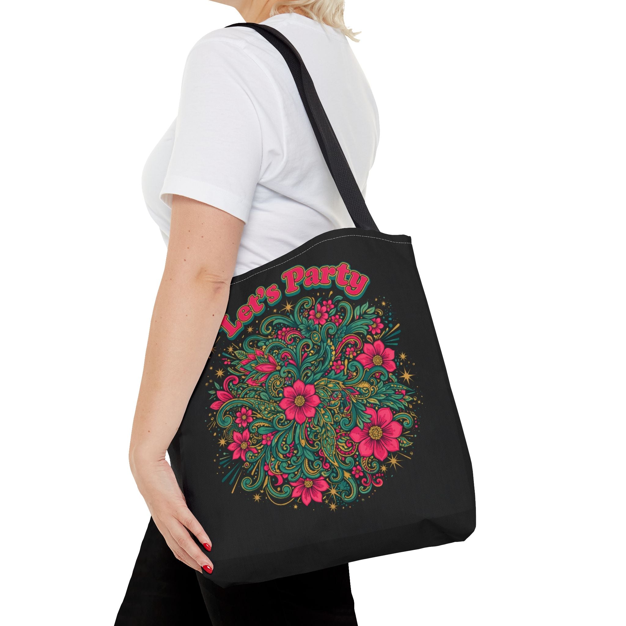 Midnight Bloom - Floral Mandala Aesthetic Tote | Noir Edition