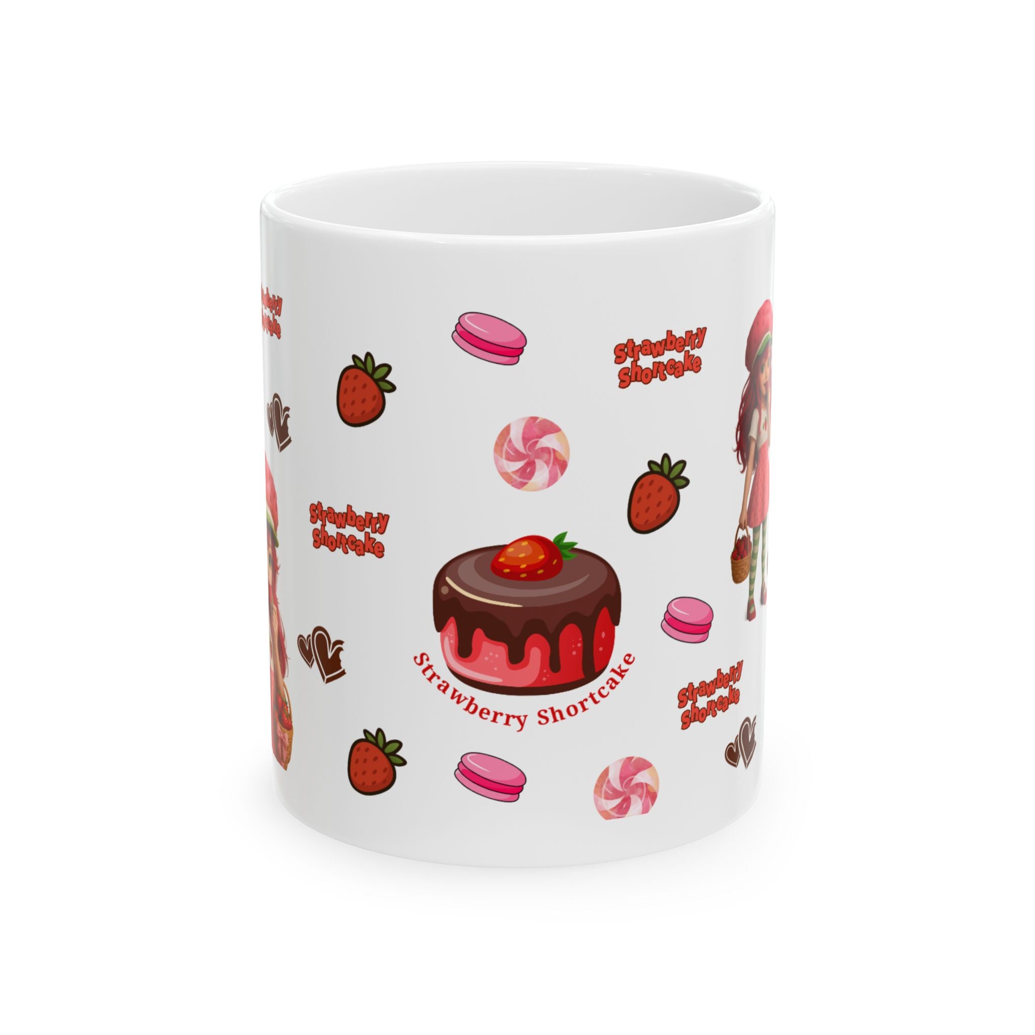 Strawberry Pattern Mug | Cute Coffee Ceramic Mug