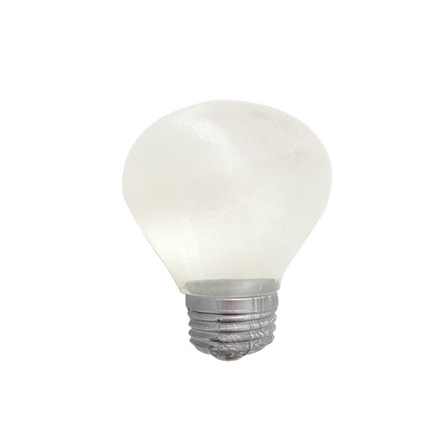 A classic frosted maltose light bulb squishy isolated on a solid white background.
