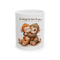 Cute Monkey Hug Ceramic Mug 🐵 ( Cozy Aesthetic Gift ) Printify