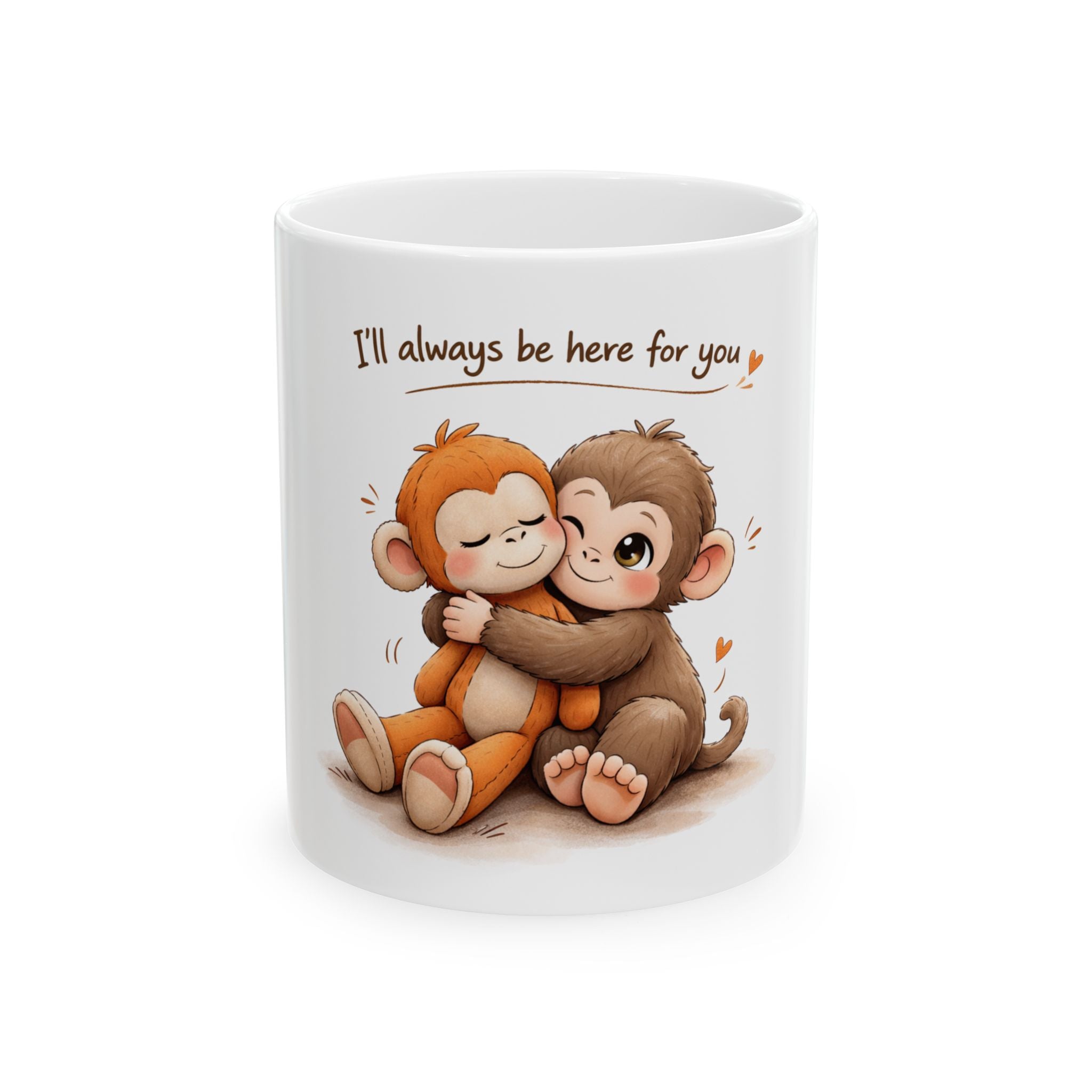 Cute Monkey Hug Ceramic Mug | Cozy Aesthetic Gift