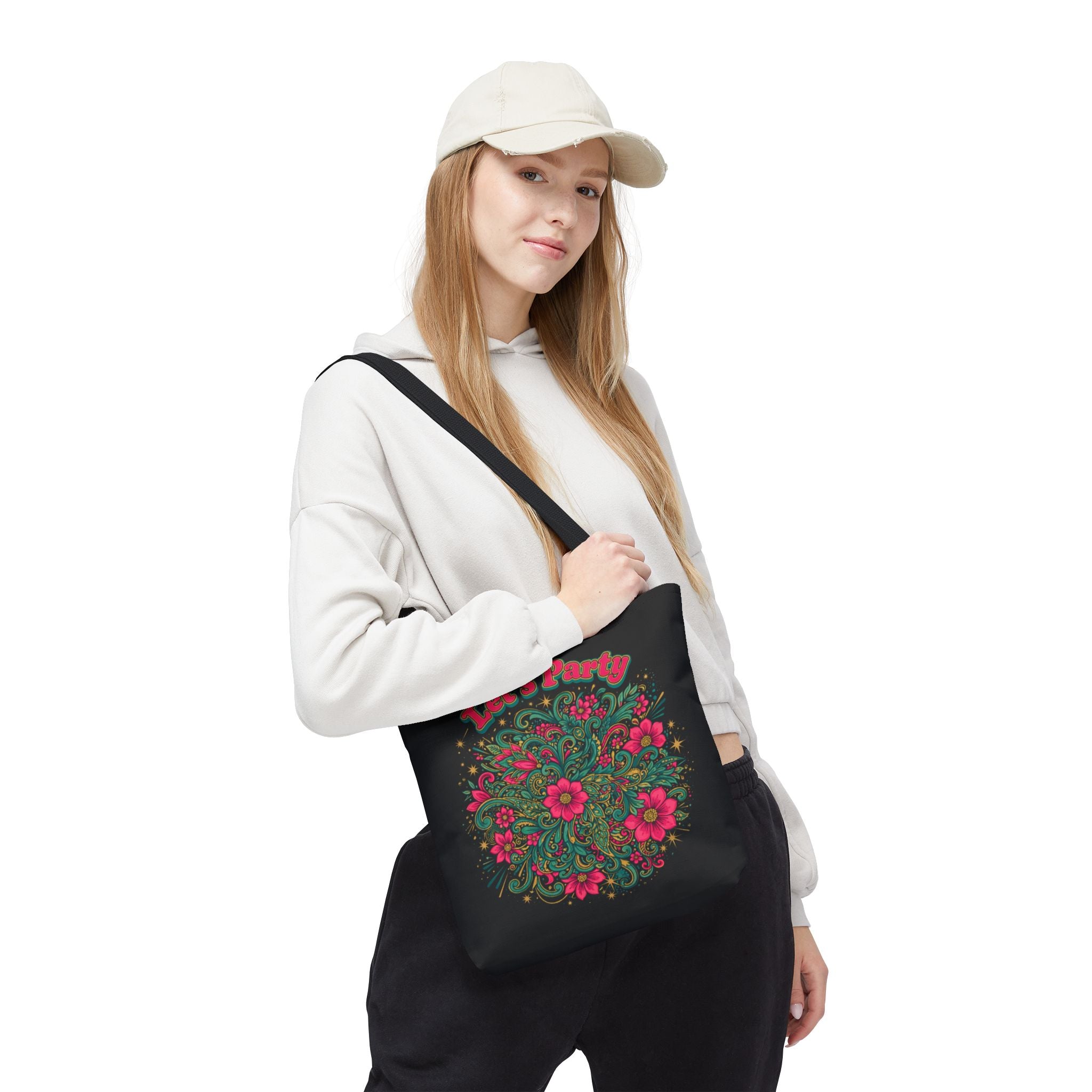 Midnight Bloom - Floral Mandala Aesthetic Tote | Noir Edition