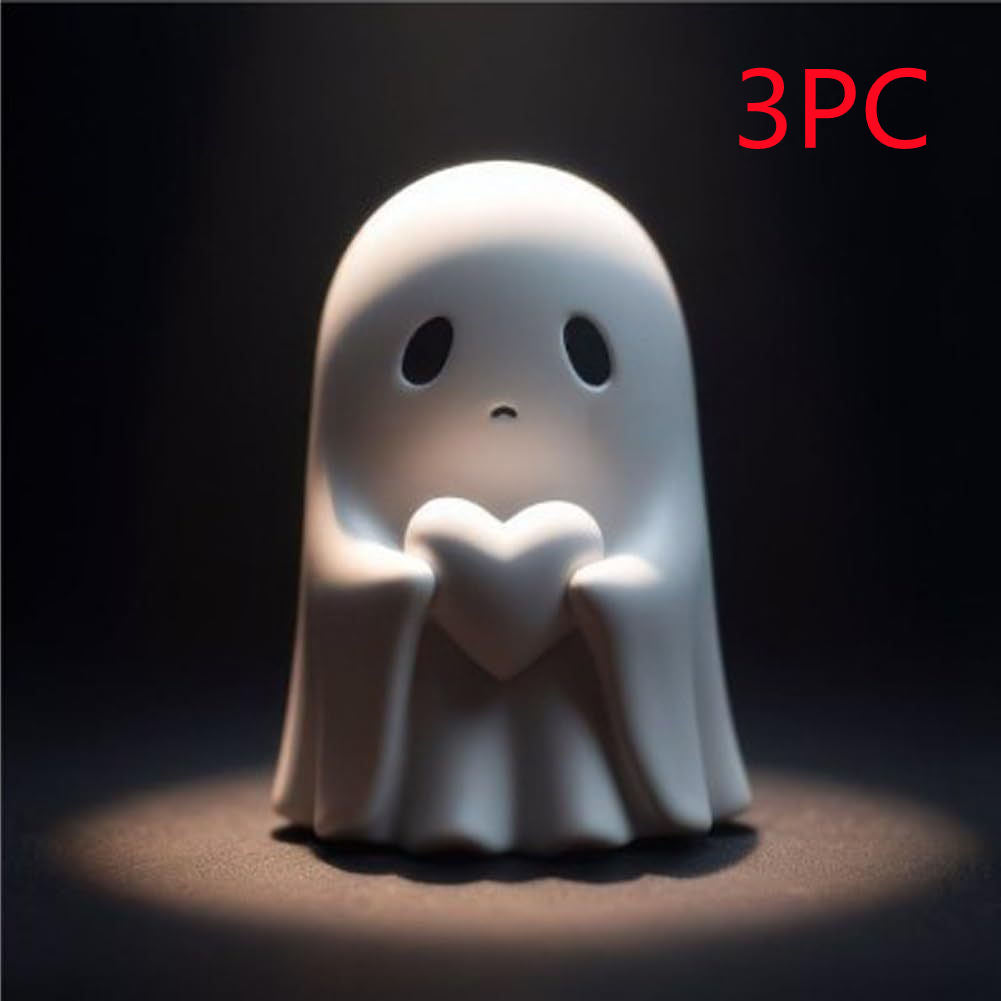 Ghost-shaped night light holding a heart, with '3PC' in red text on a dark background