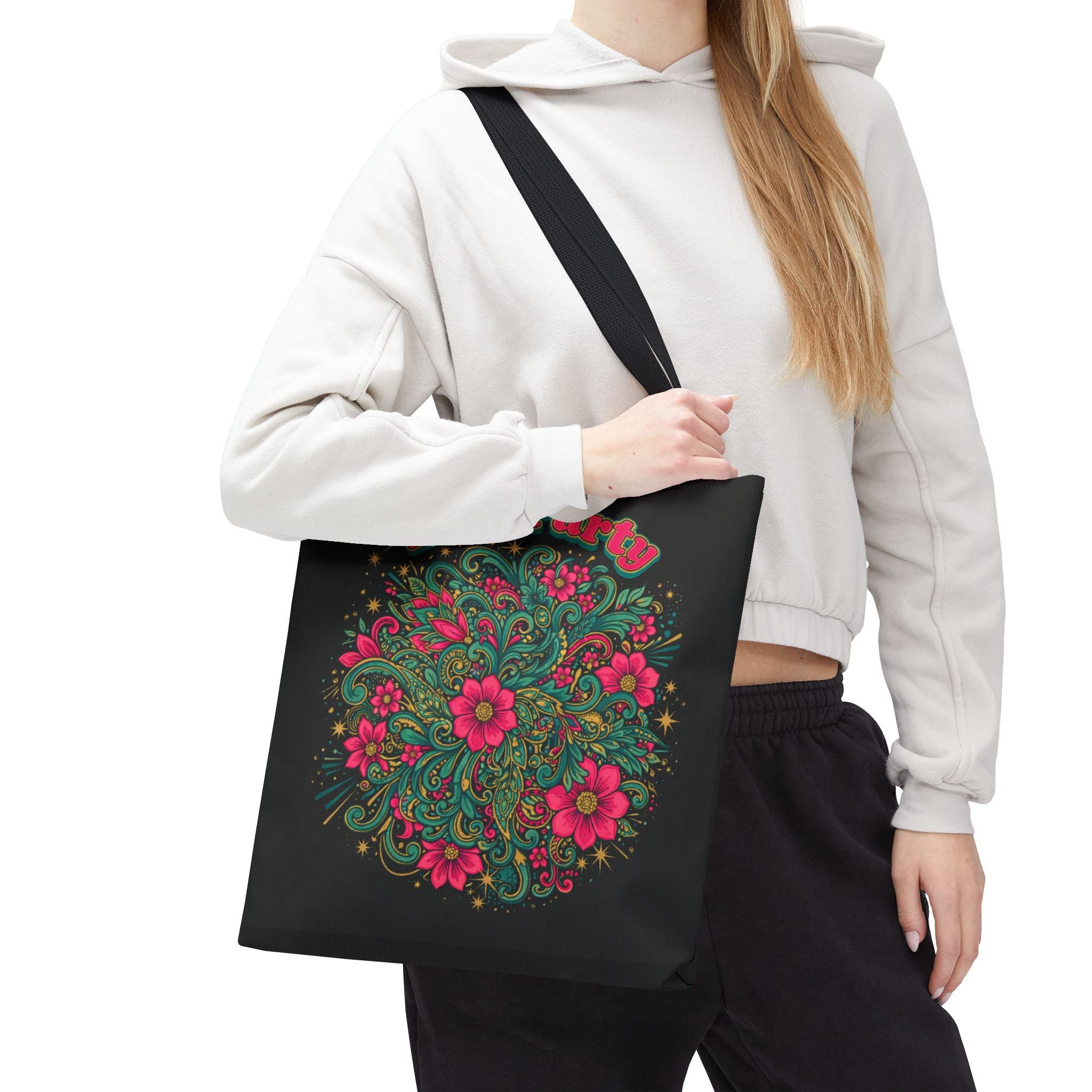 Midnight Bloom - Floral Mandala Aesthetic Tote | Noir Edition