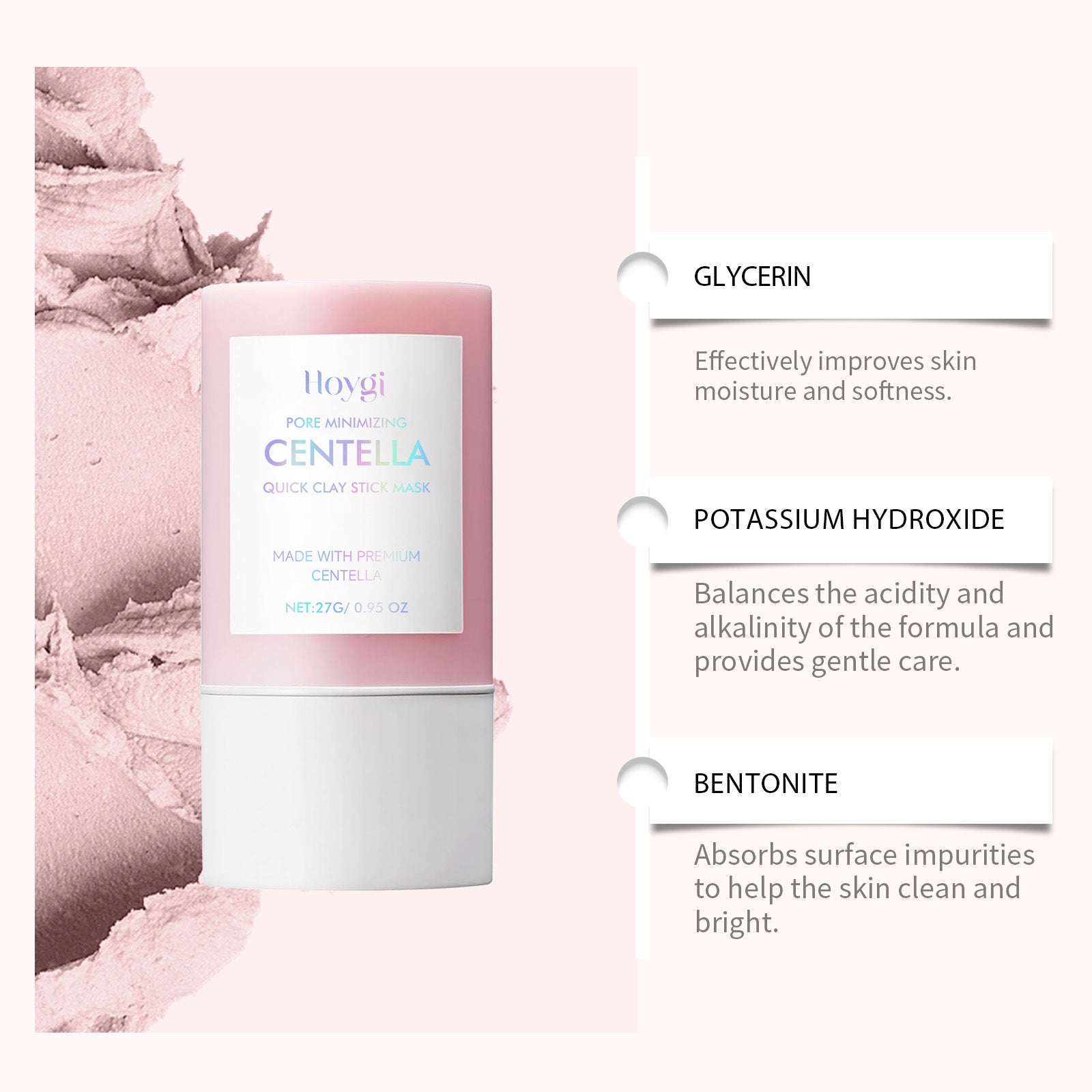 Centella Asiatica Clay Mask Stick Moisturizing And Soothing | 50% OFF Mashail Maison