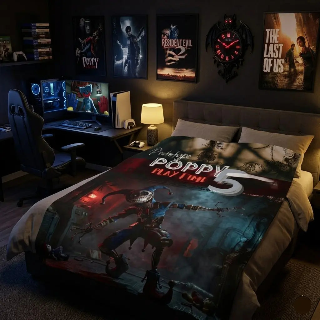 Monster Character Horror Velveteen Plush Blanket | Creepy Game Artwork Printify