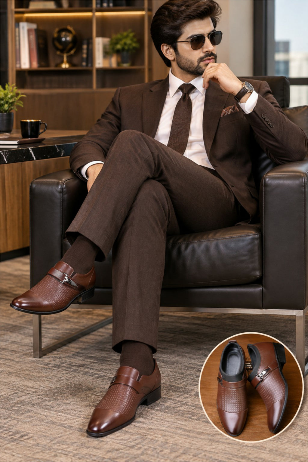 Valencrest™ Executive Leather Shoes – Premium English Shoes for Men | Formal Business Dress Loafers