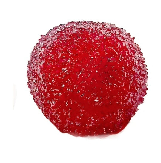 Red textured ball Squishy on a white background