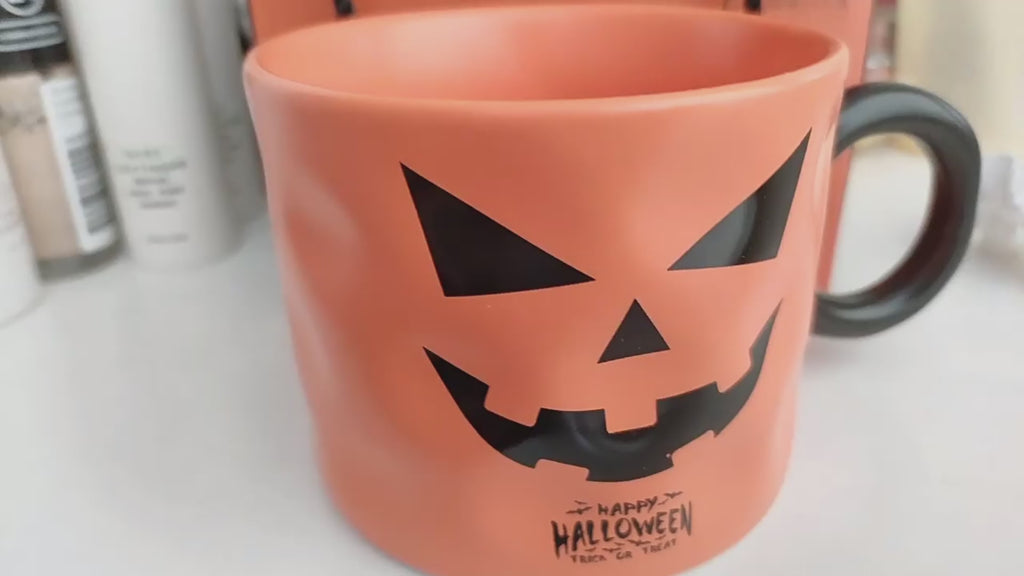 Pumpkin Ceramic Coffee Cup | Cute Halloween Gift Mug with Handle & Gift Box