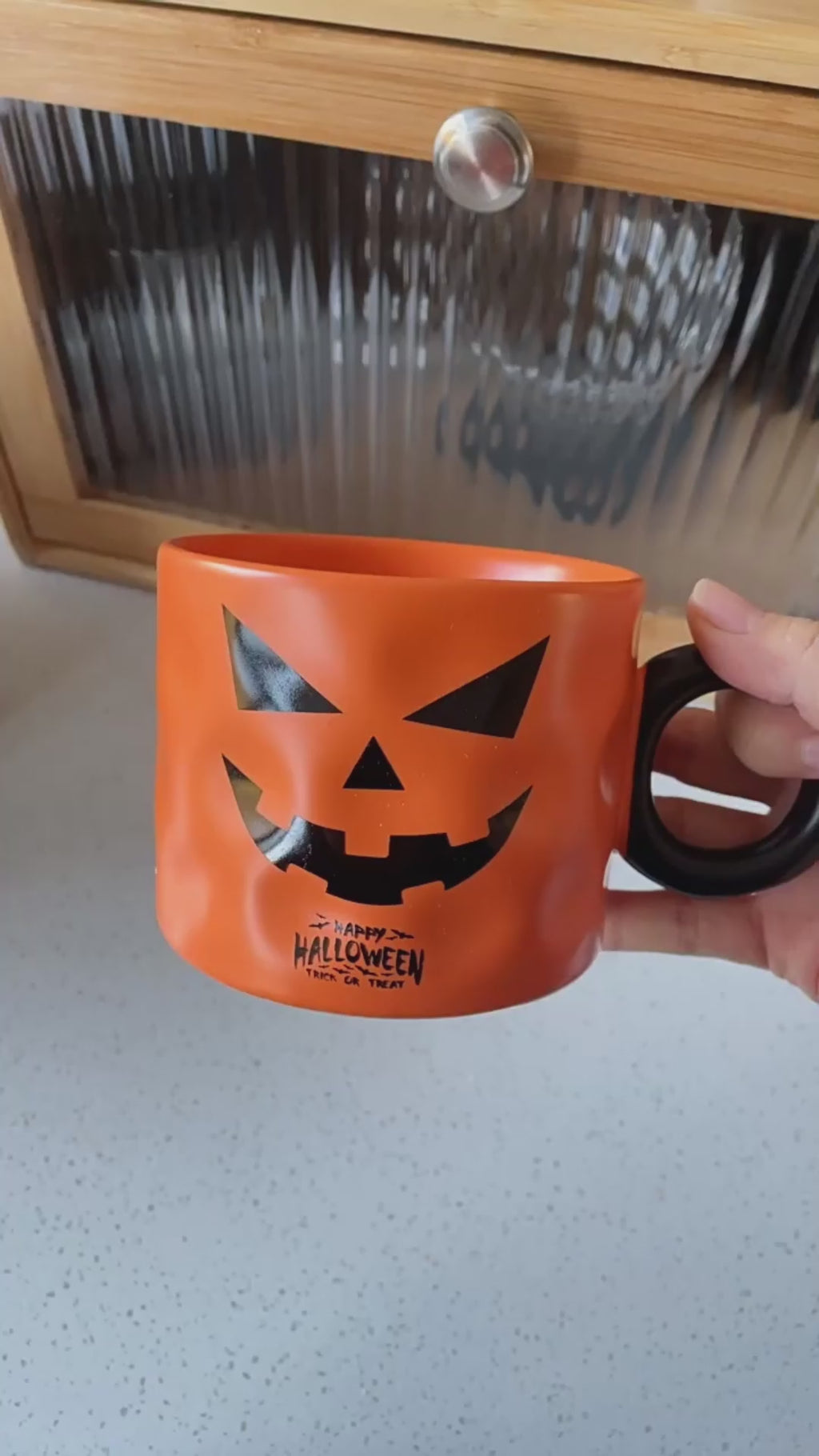 Pumpkin Ceramic Coffee Cup | Cute Halloween Gift Mug with Handle & Gift Box