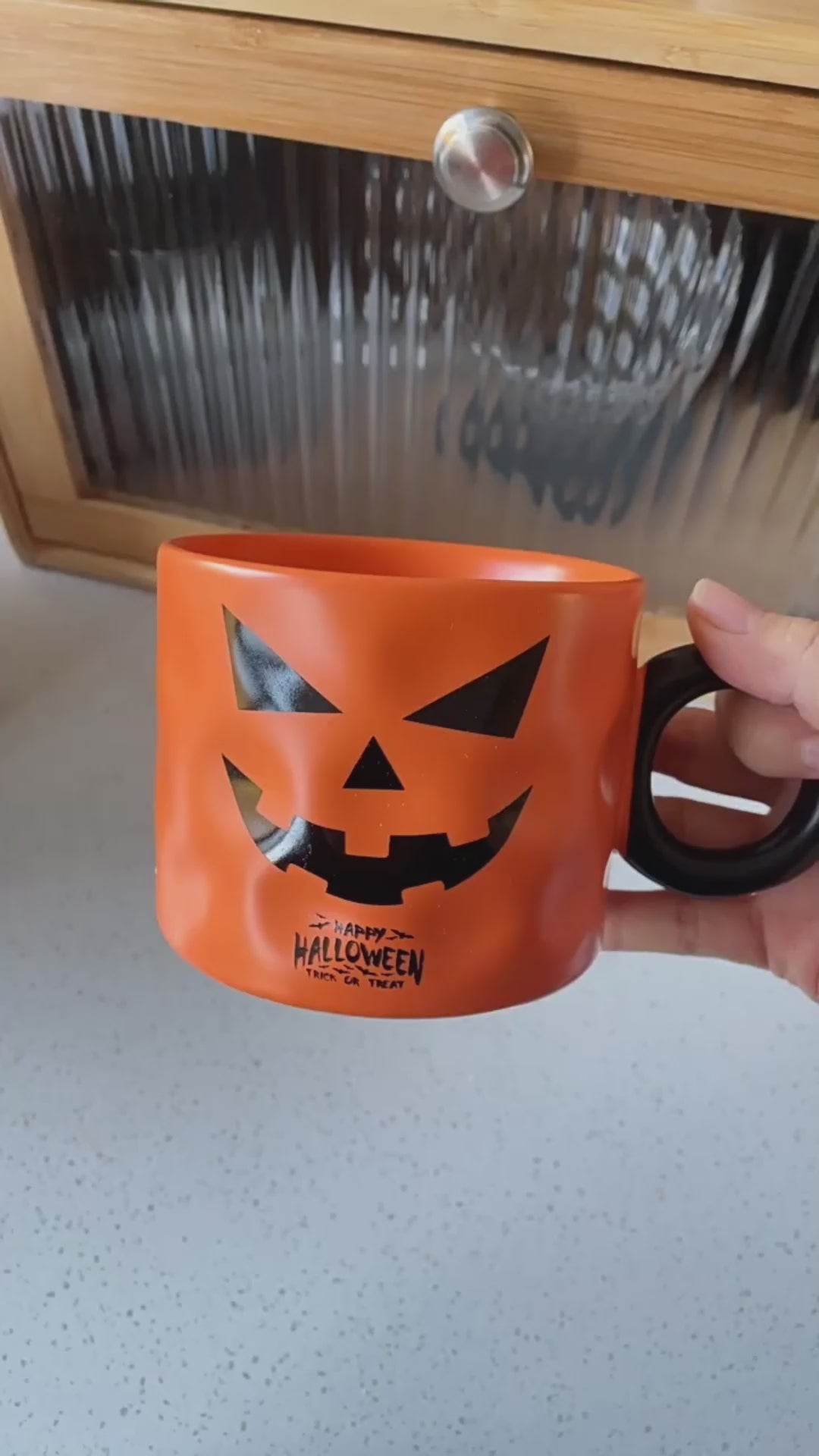 Pumpkin Ceramic Coffee Cup | Cute Halloween Gift Mug with Handle & Gift Box