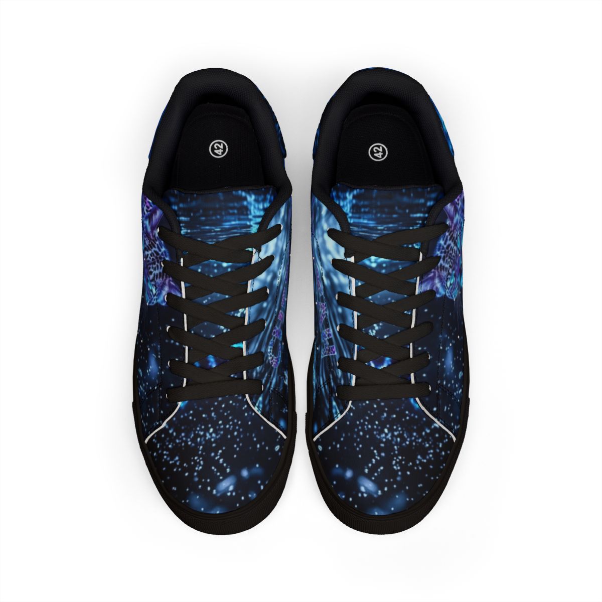 Blue Neon Leopard Galaxy Sneakers – Limited Spring '26 Capsule | Aesthetic Low-Top Streetwear Shoes | Exclusive Drop